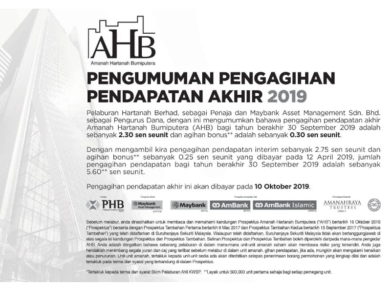 Pengagihan Pendapatan Akhir Sept 2019