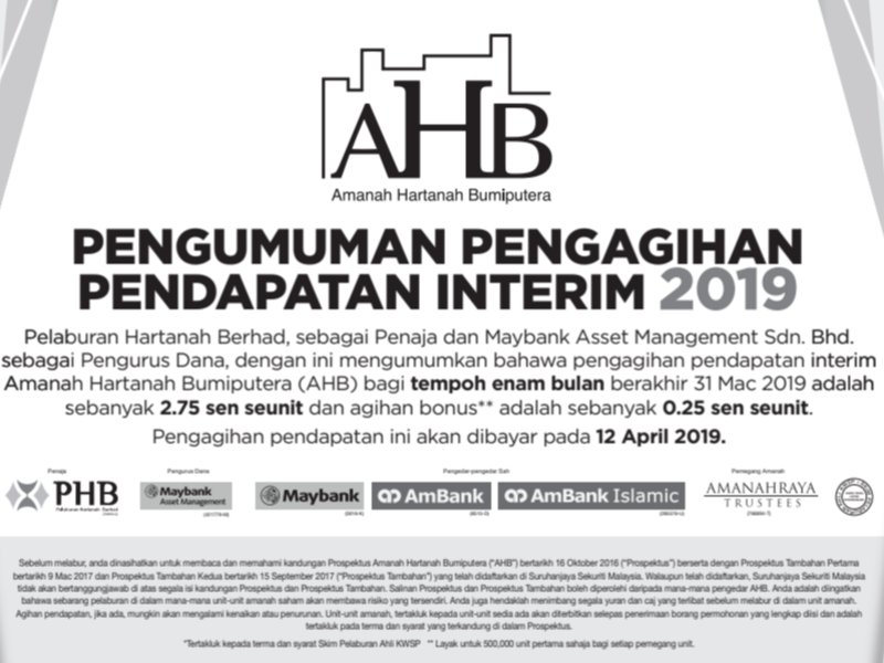 Pengagihan Pendapatan Interim Mac 2019