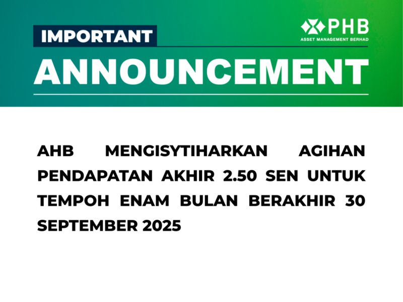Pengumuman Agihan Pendapatan Akhir 2025
