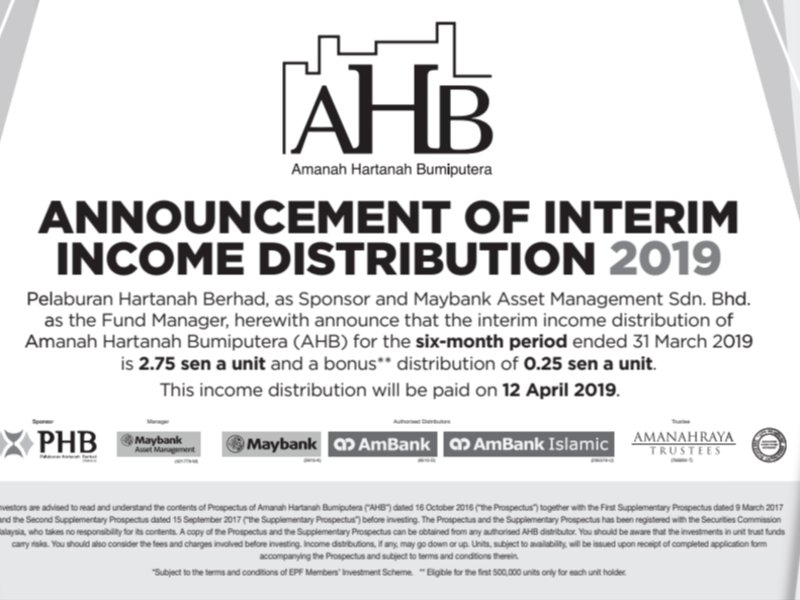 Interim Income Distribution Mar 2019