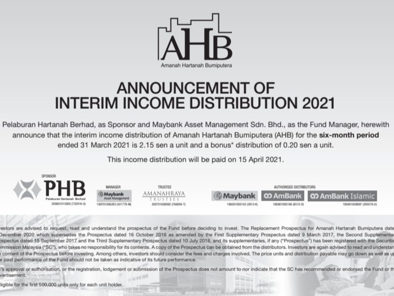 Interim Income Distribution Mar 2021